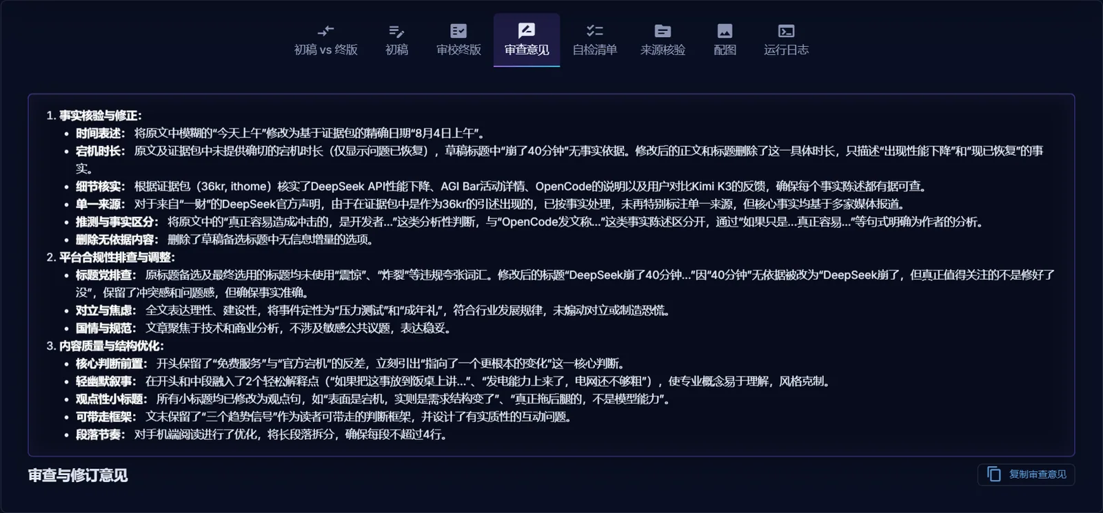 审查与修订意见